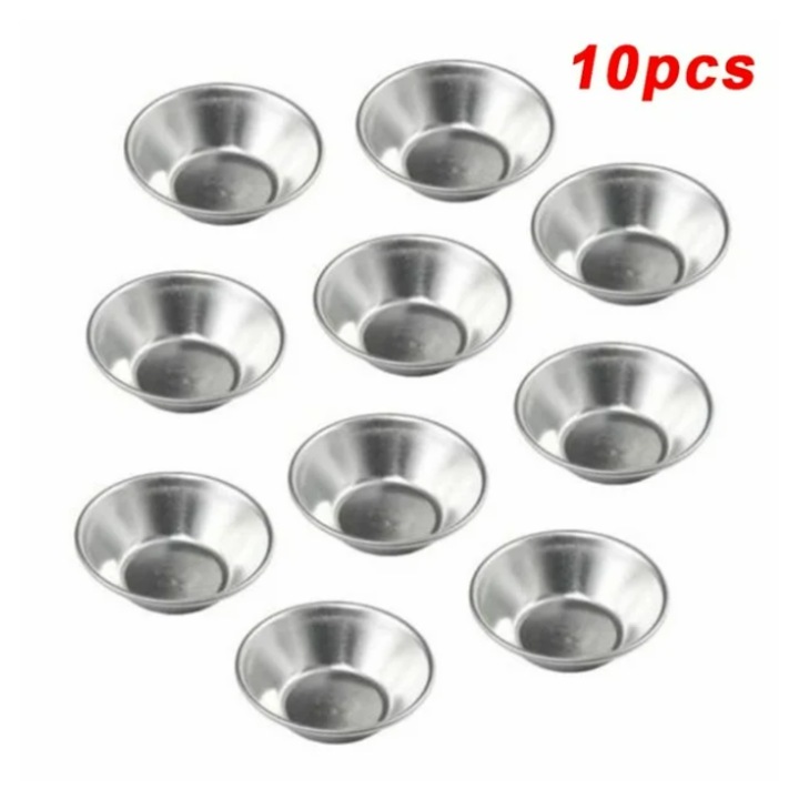 Set 10 forme prajituri din aluminiu, reutilizabile, non-aderente, pentru tarte cu oua, prajituri, dimensiune standard