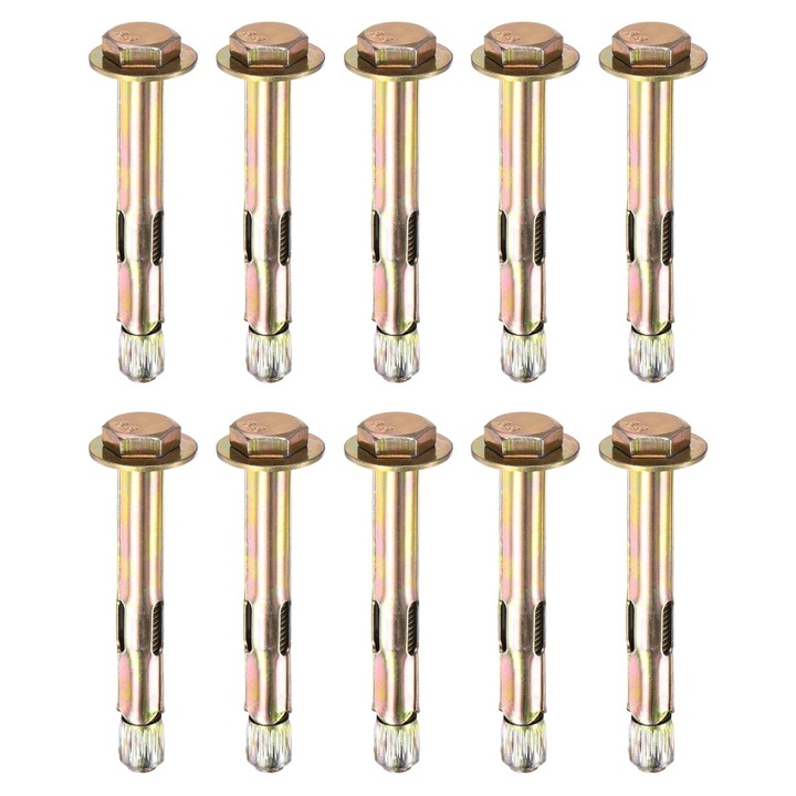 Set de 10 suruburi de expansiune hexagonale, M8x70mm, fier zincat si otel carbon