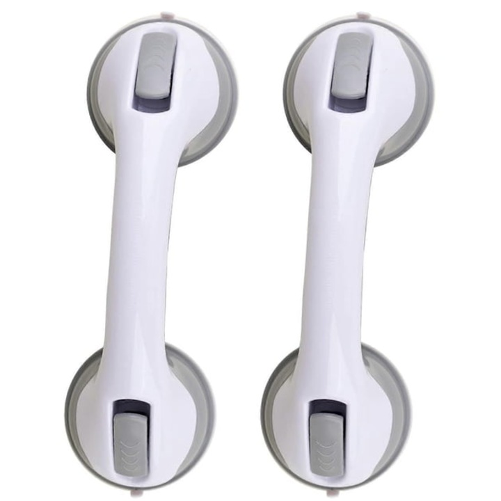 Suport de baie cu ventuze, set 2 bucati, design portabil, pentru cada si dus