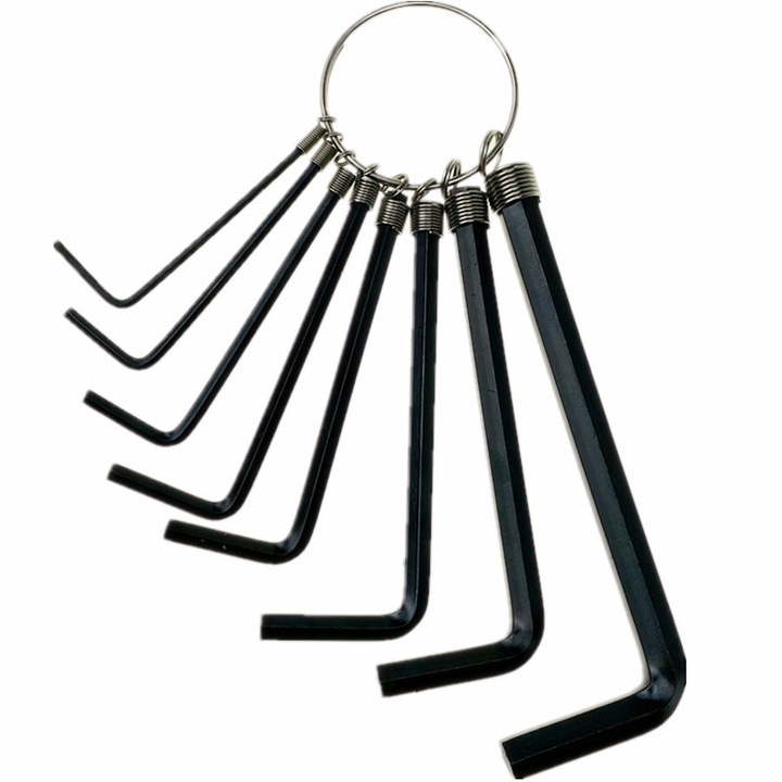 Set de chei cu capete indoite, 8 piese, multicolor