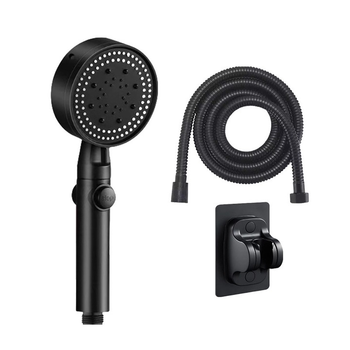 Dus cu cap reglabil, negru, 5 moduri de spray, 1 set