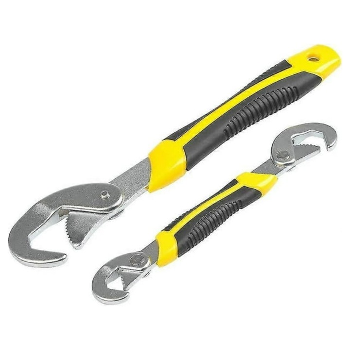 Set de chei reglabile universale din otel carbon, 2 piese, 9-32mm, design anti-alunecare