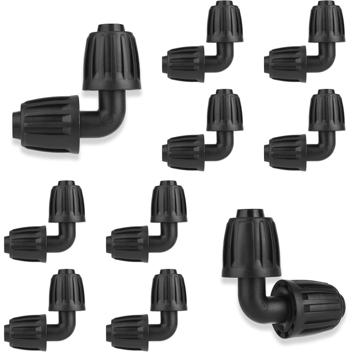 Mufe irigare, 10 bucati, conector cot cu piulita de blocare, pentru gradina, sera, ferma, multicolor