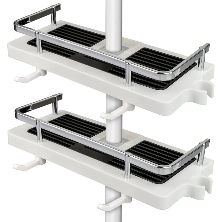 Set suporturi de baie, 2 piese, design fara gaurire, plastic PP, rezistent la coroziune, 5 kg, cu carlige, multicolor