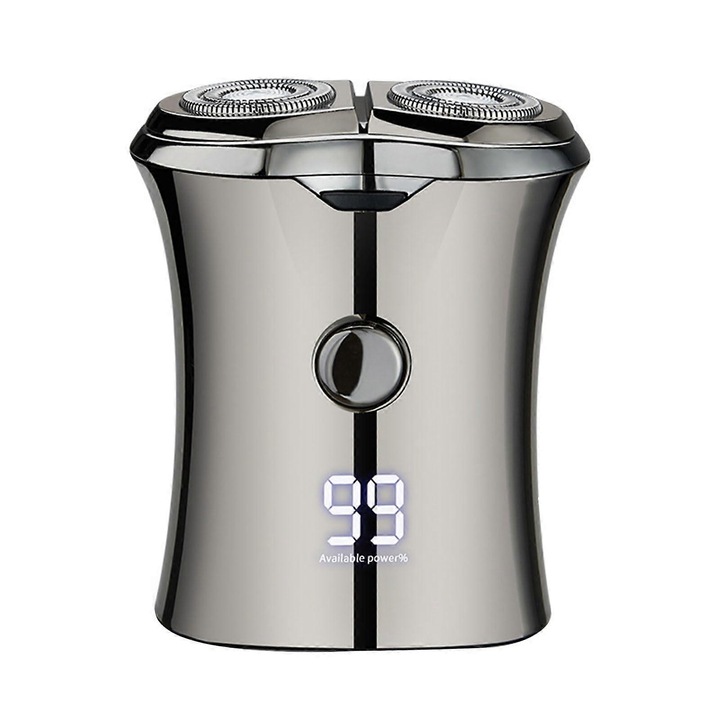 Aparat de ras electric, compact, din otel inoxidabil, pentru uz umed si uscat, 10x5x3cm