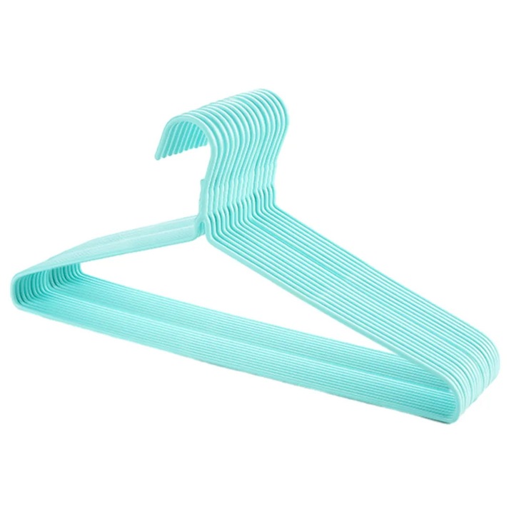 Set de 20 umerase, pentru costume, tricouri, camasi si jachete, albastru, design subtire, economisire spatiu