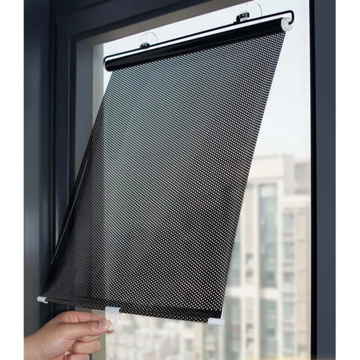 Rulou opac, 45x125cm, portabil, retractabil, cu prindere prin ventuze