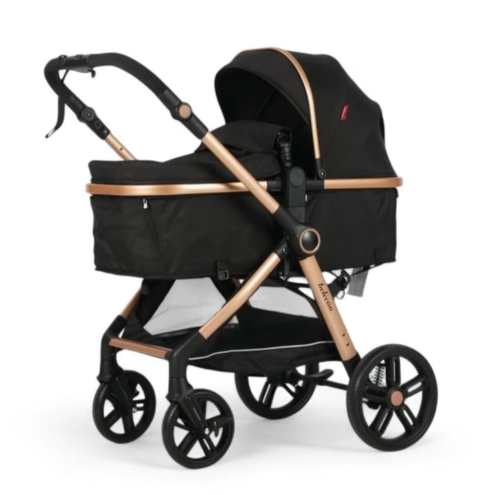 Carucior 2 in 1 Belecoo X1-9, Maner Reversibil, Suspensii Premium, Roti All-Terrain, 0-36 luni