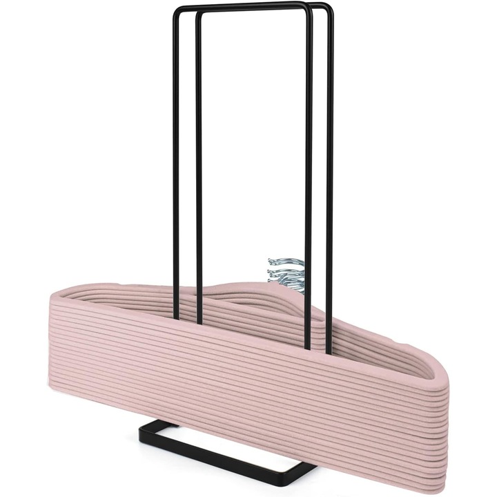Suport pentru umerase, 40x17x13cm, capacitate mare, metalic, compact, set pentru organizare haine