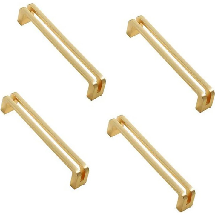 Manere de mobilier, set de 4 bucati, aurii, dimensiuni 104x17x24mm