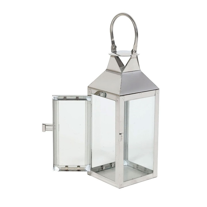 Felinar Inox Cu Sticla 15x14x40CM
