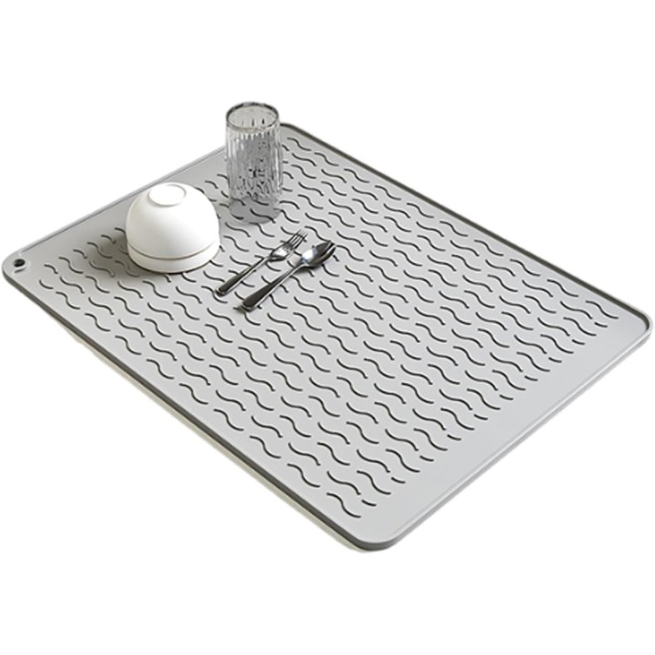 Scurgator vase din silicon, rezistent la caldura, antiderapant, gri, 30x40 cm