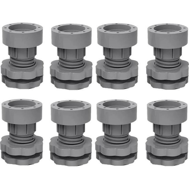 Pachet 8 bucati suporturi anti-vibratie pentru masini de spalat si uscatoare, ajustabile, 8.5-10.5 cm, protectie podea, utilizare versatila