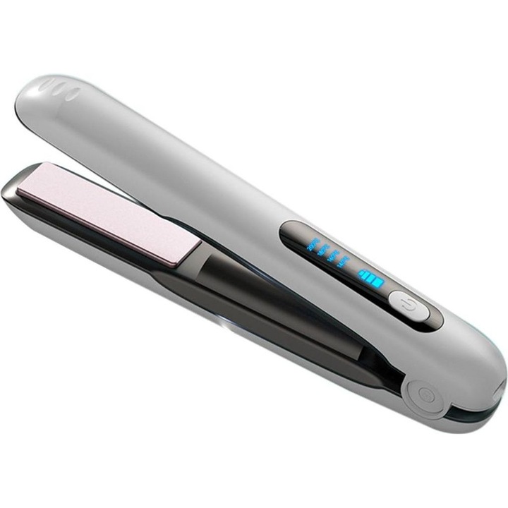 Placa de indreptat si ondulat par, 2 in 1, 22mm, 5000mAh, alb, 23.5x3.3x4.5cm