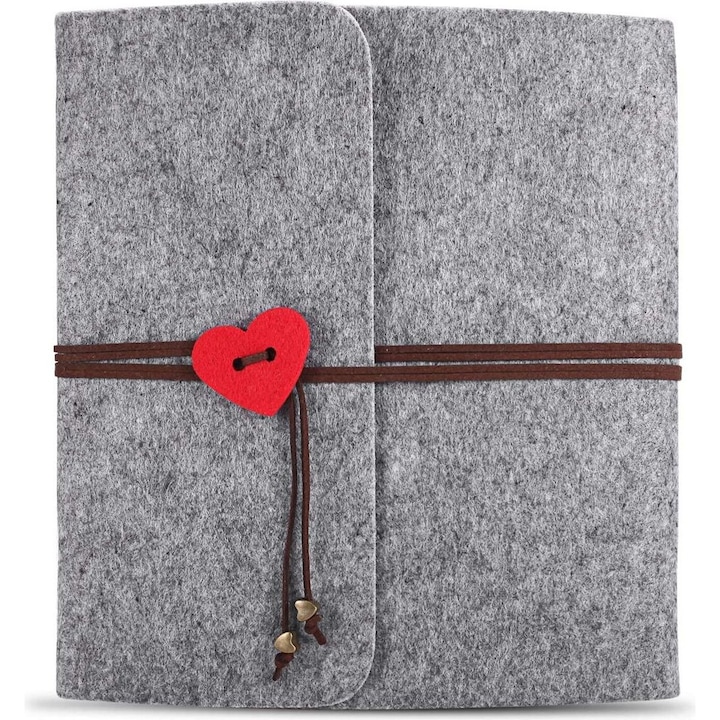 Set album foto personalizabil, 60 pagini, coperta din fetru, 25x22 cm, negru