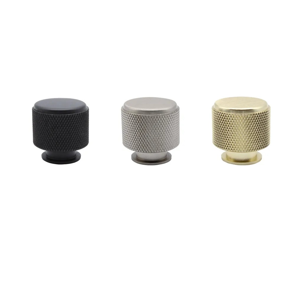 Manere de mobila, set de 3 piese, forma cilindrica, aurii, 25x25mm ...