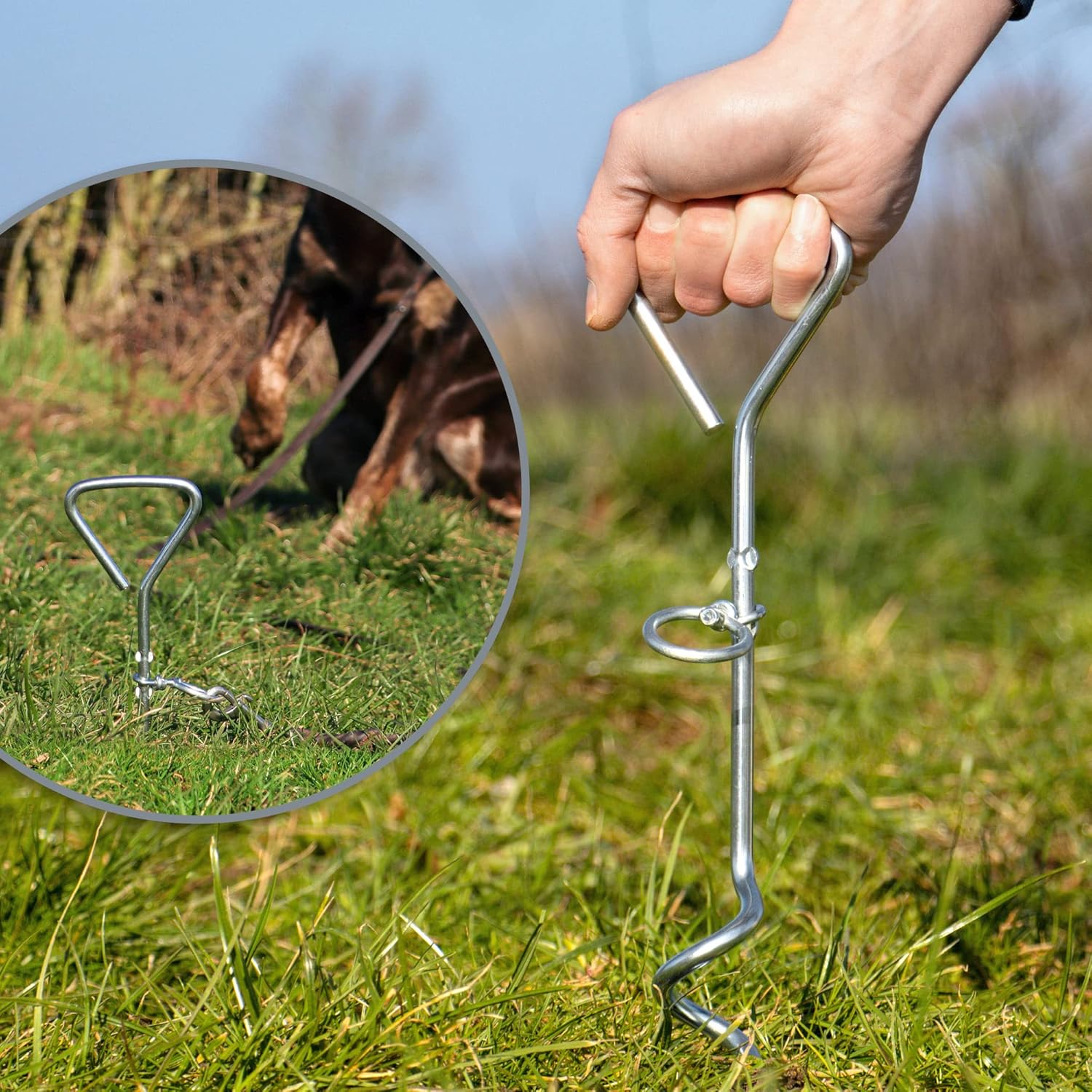 Set de ancore pentru corturi, 4 piese, argintii, din otel, rezistente ...