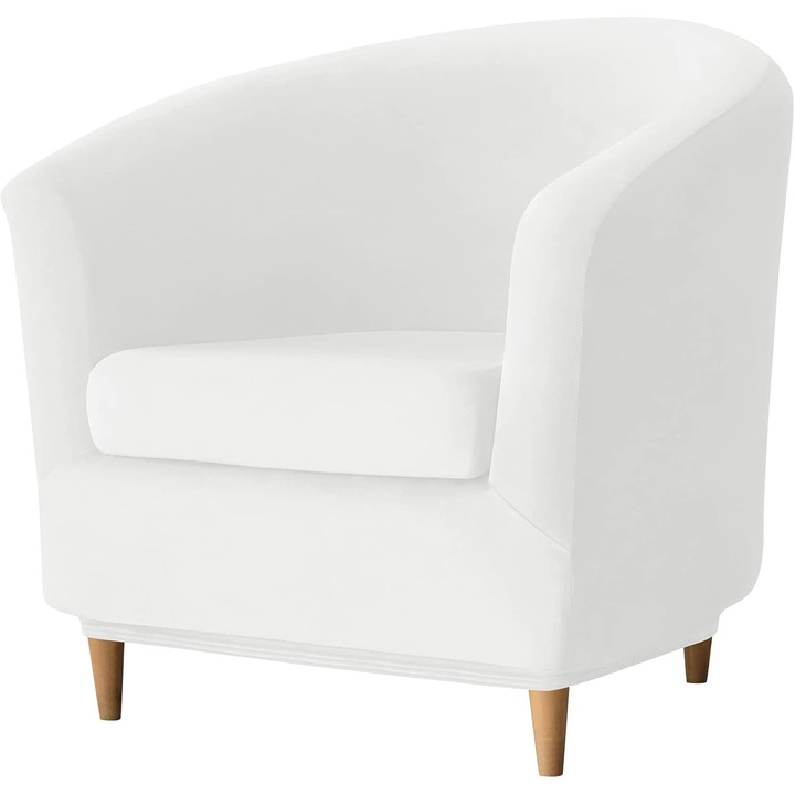 Husa pentru scaun rotund, elastica, alba, set de protectie pentru mobilier