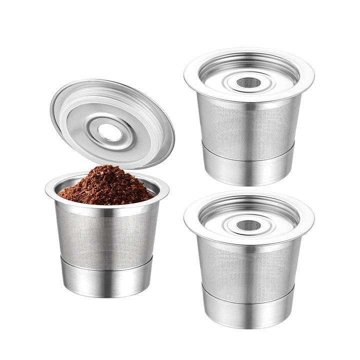 Filtre capsule cafea reutilizabile pentru aparate de cafea Keurig 1.0, set de 3, inox 304, ecologic