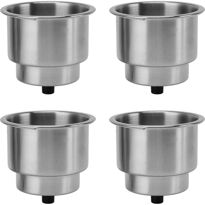 Set 4 suporturi bauturi din otel inoxidabil 304 si cauciuc, rezistente la rugina, cu orificii de drenaj, pentru mese, tablouri, blaturi.