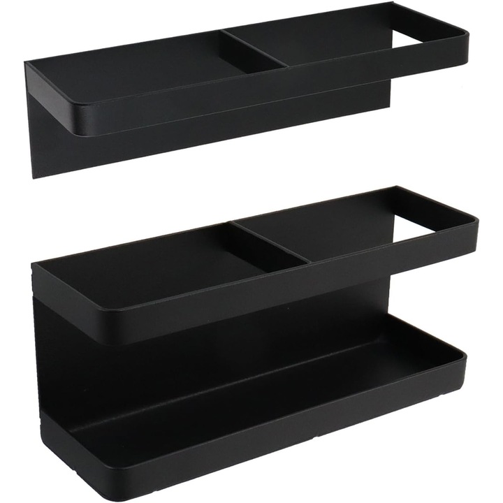 Suport umbrele metalic montat pe perete, design ajustabil, culoare alba, dimensiuni compacte