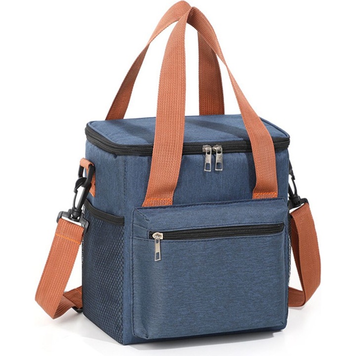 Geanta termo-izolanta, 550ml, design multifunctional, 21x14.5x24cm, pentru birou, scoala, picnic