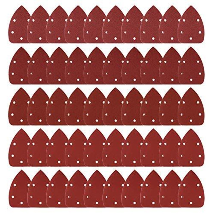 Set de smirghel mouse, 50 foi, 5 granulatii, design Velcro, anti-static