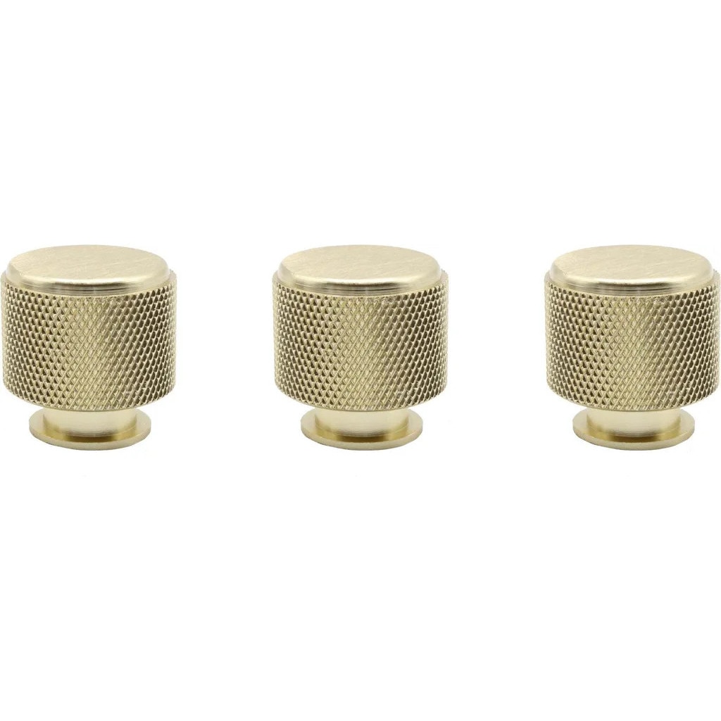 Manere de mobila, set de 3 piese, forma cilindrica, aurii, 25x25mm ...