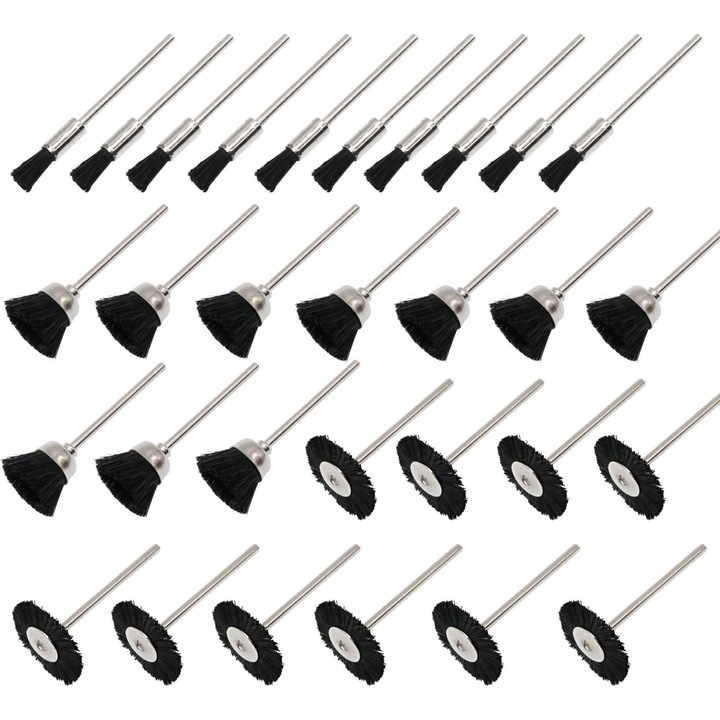 Set de 30 perii de polizare din nailon pentru metale, accesorii polizare si slefuire, multicolor