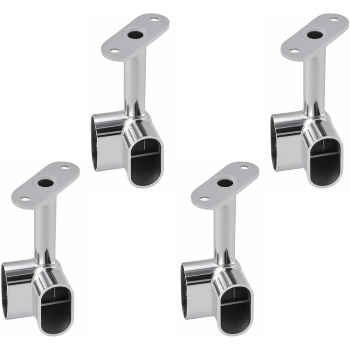 Set 4 suporturi coltare pentru umerase, accesorii argintii, dimensiuni 82mm, pentru dressing si baie