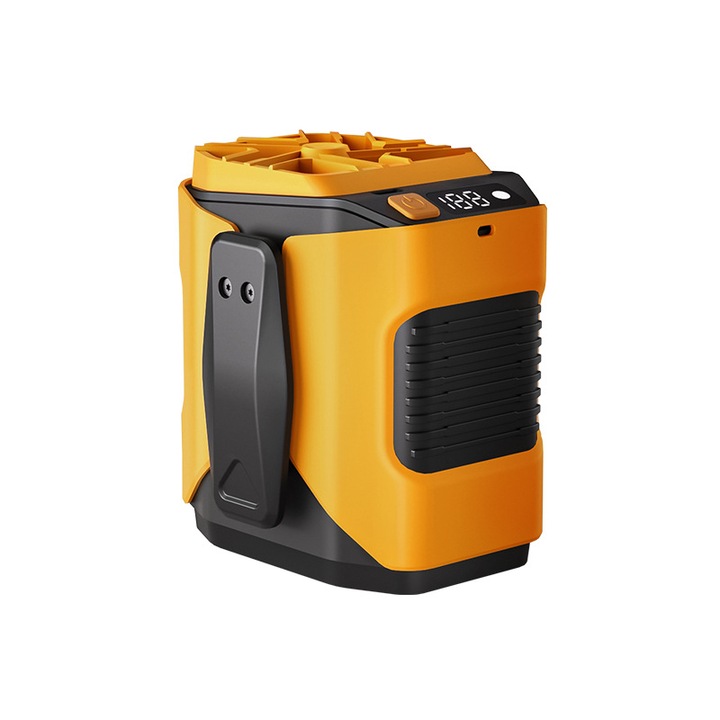 Преносим вентилатор за кръст, акумулаторна версия, 3600mAh, 100x90x80mm, жълт