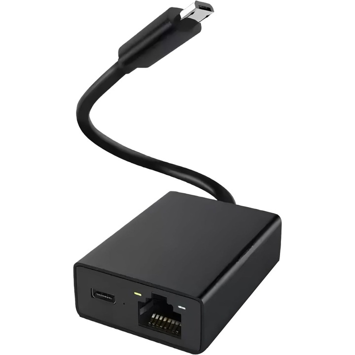 Адаптер Ethernet за Fire TV Stick, съвместим с Chromecast и Google Home Mini, 10/100 Mbps, дизайн от алуминиева сплав