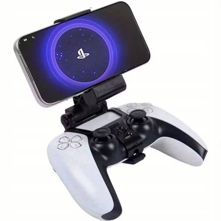Стойка за телефон за контролер PS5 DualSense, регулируема, стабилна щипка, ергономична, многоцветна