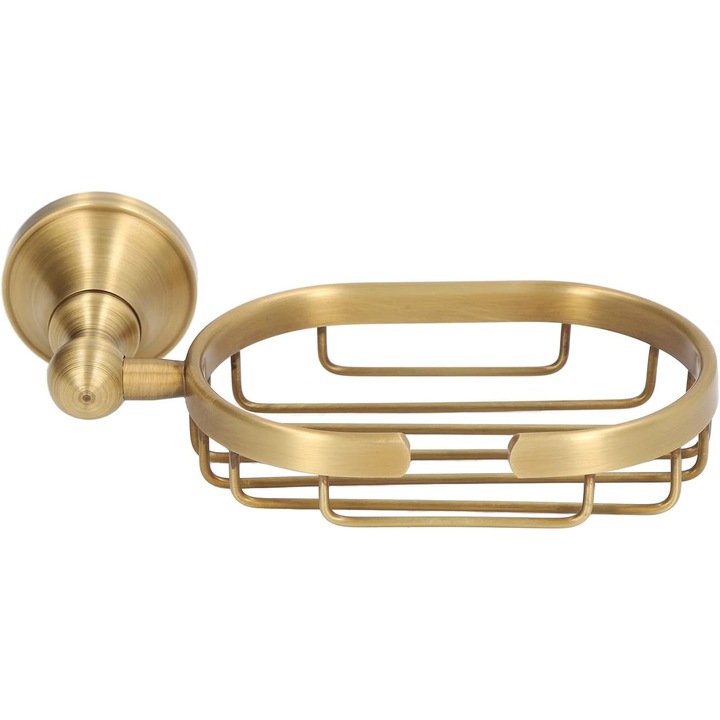 Suport de sapun din otel inoxidabil, auriu, rectangular, stil vintage, pentru baie