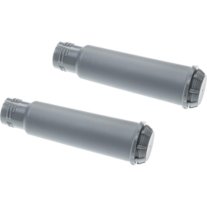 Cartus filtrant apa, set de 2, pentru aparate de cafea, protejeaza masina de cafea, imbunatateste gustul cafelei, gri.