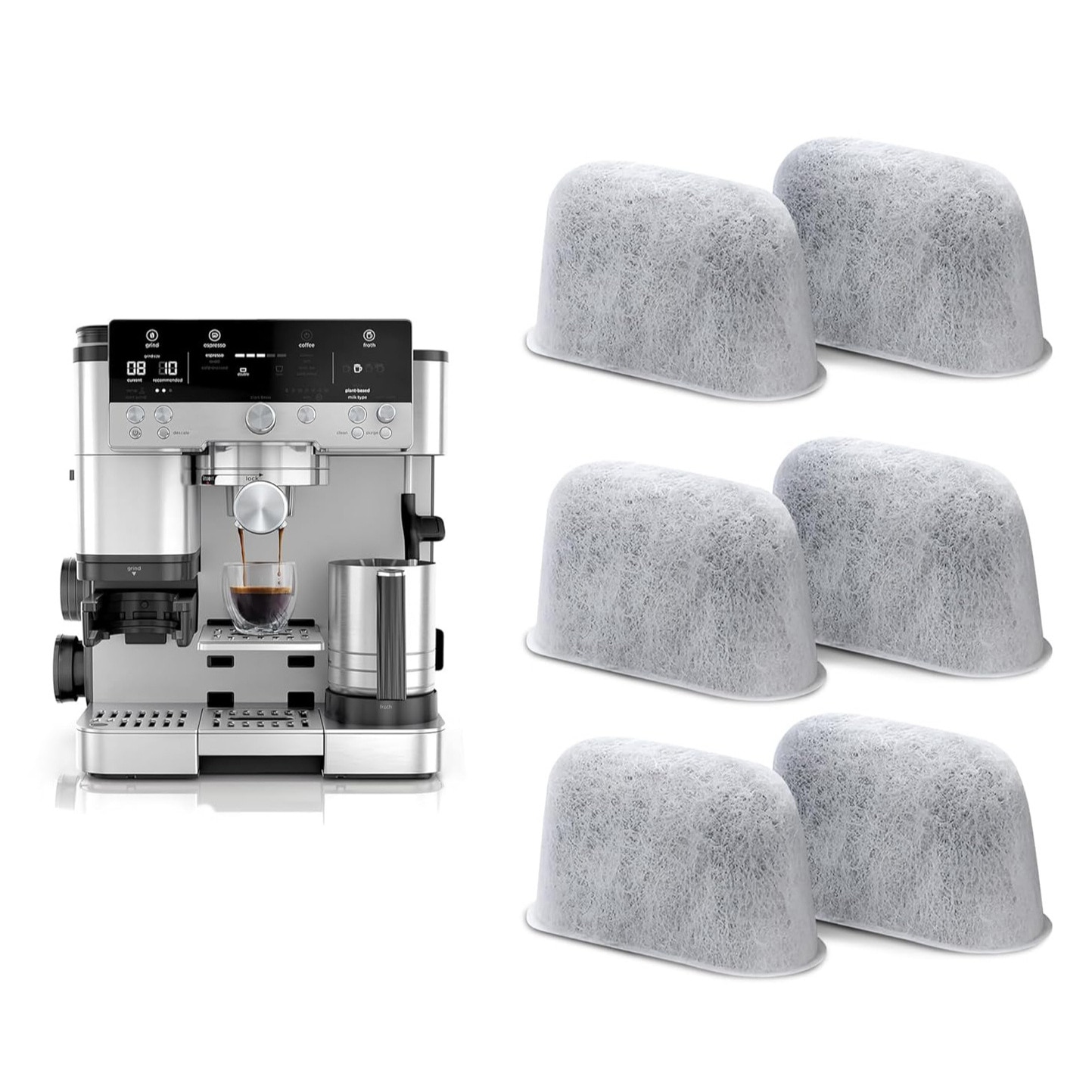 Set 12 filtre de apa pentru aparate de cafea, activat carbon