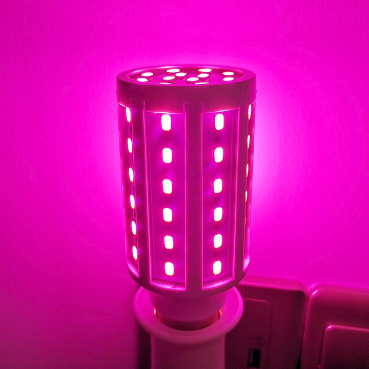 Becuri LED, 5W, baza E27, set de 5, lumina roz, 90x35mm