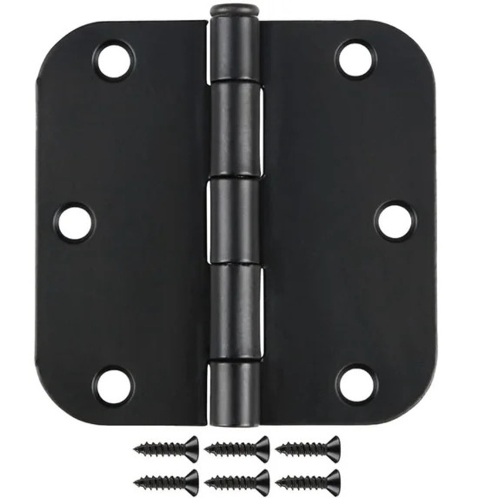 Balamale interioare 3.5 inch, set de 6, negru mat, cu suruburi incluse, design robust