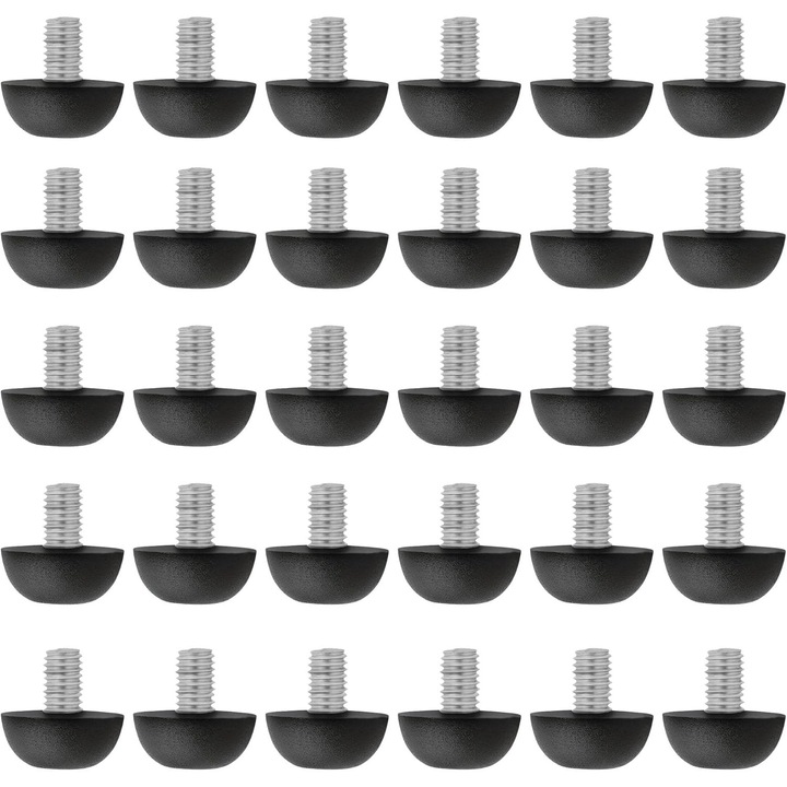 Set 30 bucati suporti ajustabili pentru picioare de mobilier 8mm x 1.25 M8, otel inoxidabil