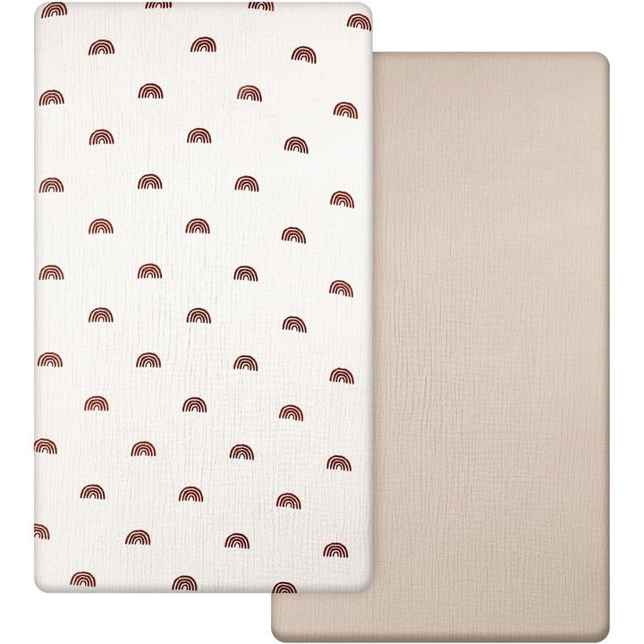 Lenjerie patut 70x135cm, set 2 piese, bumbac, moale si respirabil, culori multicolore