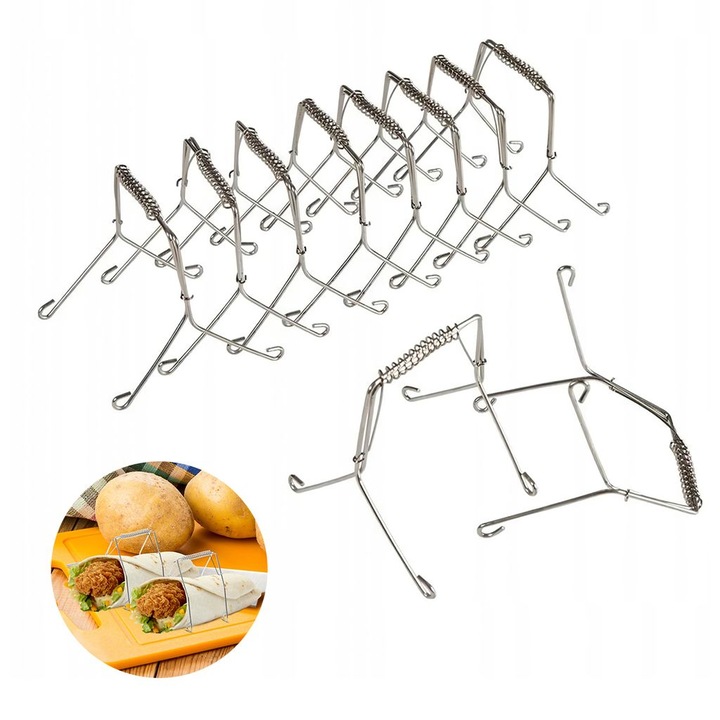 Set de 10 clesti din otel inoxidabil, reutilizabili, pentru gatit si gratar, multicolor