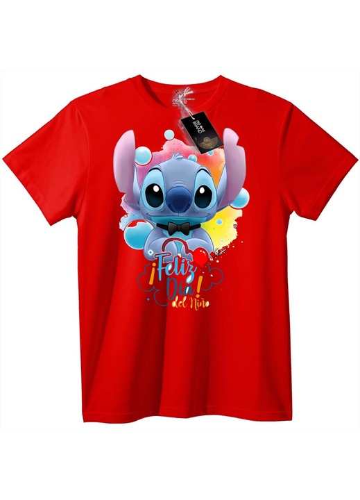 Tricou Stitch Petrecere pentru copii, Rosu
