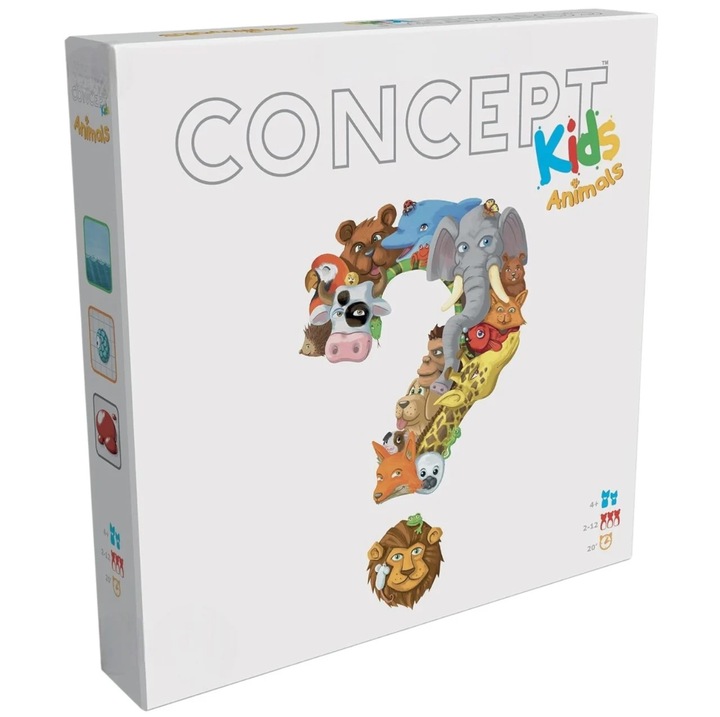 Joc cooperativ Concept Kids Animals, animale, 110 carti, 2-12 jucatori, 4 ani+
