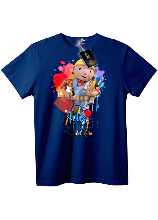 Tricou Bob the Builder Petrecere pentru copii, Bleumarin