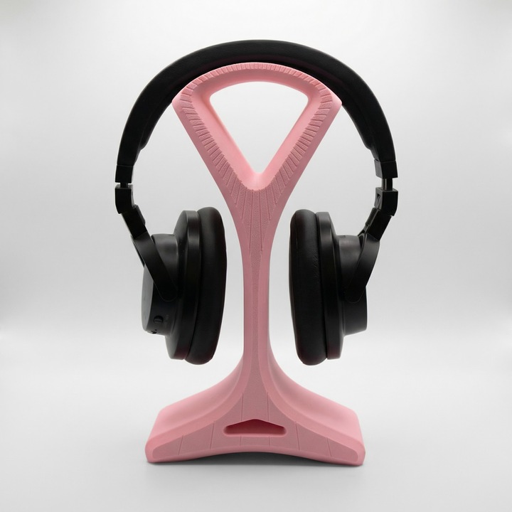Fejhallgató tartó, rózsaszín, 25 cm, PLA műanyag, modern design