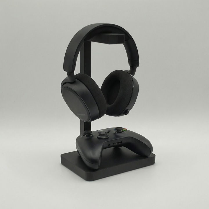 Minimalista fejhallgató tartó, fekete, PLA műanyag, 14 cm