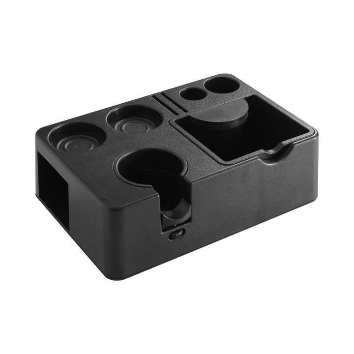 Dispenser de cafea multifunctional, set cu baza si ring de colectare, compatibil cu portafiltre de 51/54mm si 58mm, ajustabil