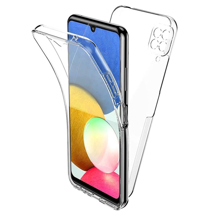 Husă protecție 360 transparantă pentru telefon, set față + spate, pentru Samsung Galaxy A22 4G, TPU, PET