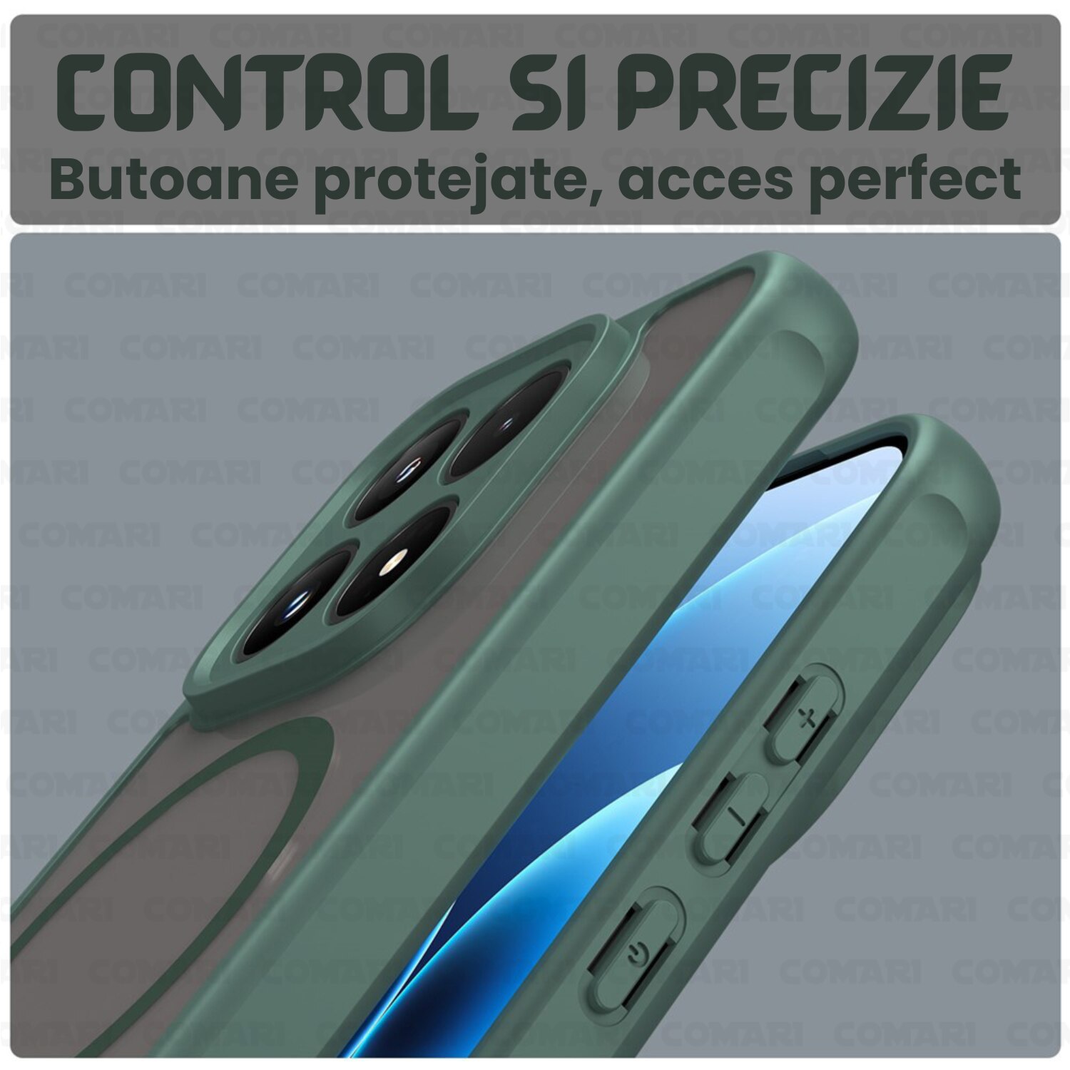 Husa telefon Comari Pulse pentru Xiaomi 17, anti-soc, bumpere ranforsate, Verde, TPU