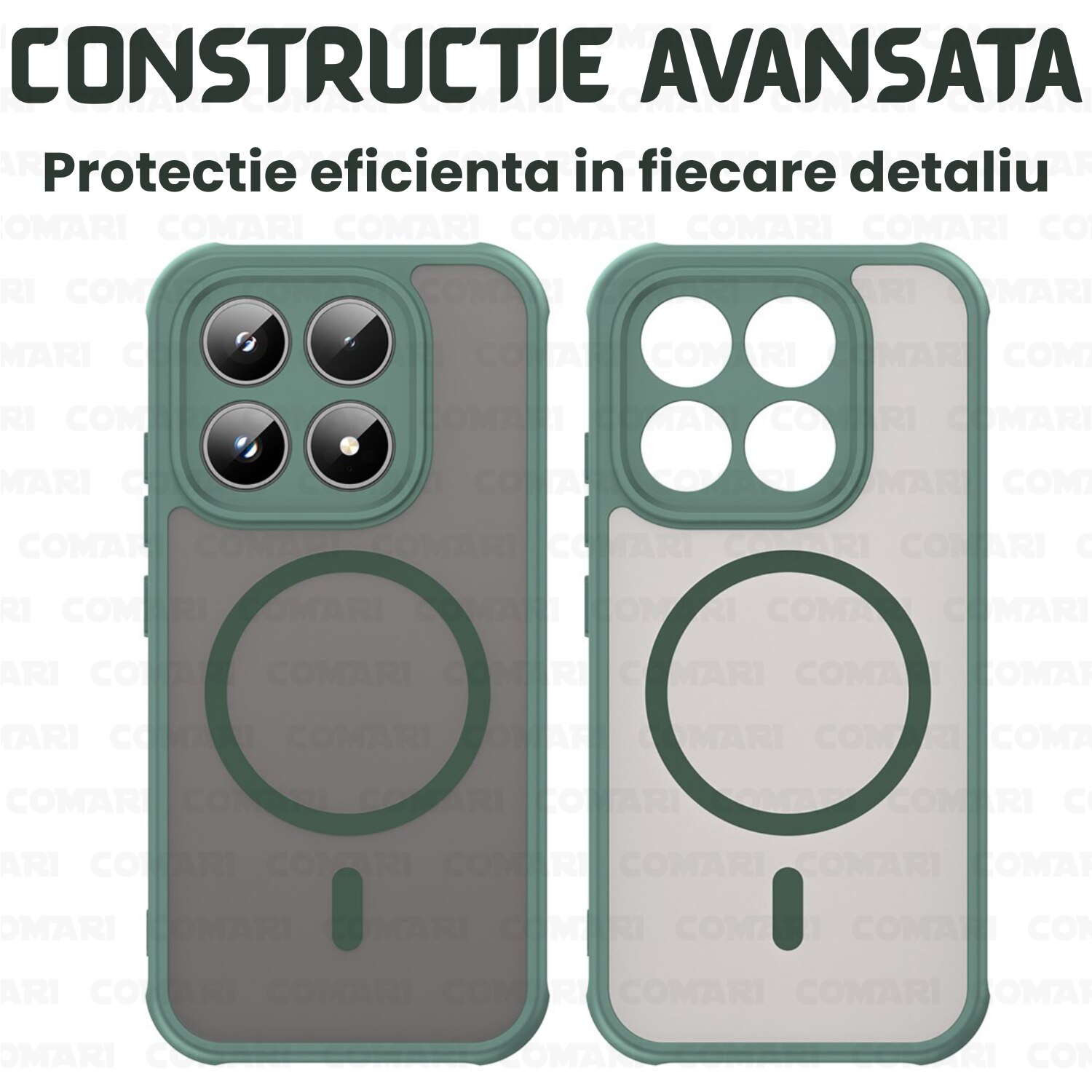 Husa telefon Comari Pulse pentru Xiaomi 17, anti-soc, bumpere ranforsate, Verde, TPU